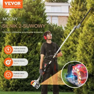 Podkaszarka do żywopłotu nożyce piła spalinowa 5 w 1 6