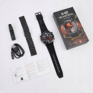 SMARTWATCH MĘSKI ZEGAREK CHAT GPT GPS ROZMOWY SPORT 650mAh 2 paski MENU POL 6