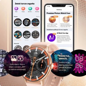 SMARTWATCH DAMSKI ZŁOTY ZEGAREK PL MENU ROZMOWY DYKATFON ZDJĘCIA TŁUMACZ AI 9