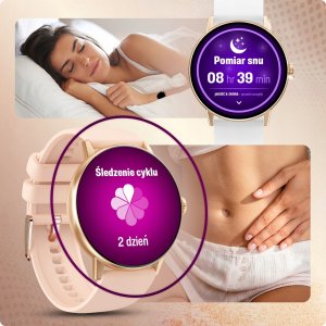 SMARTWATCH DAMSKI ZEGAREK MENU PL ROZMOWY CYKL DYKTAFON ZDJĘCIA 4 paski 12
