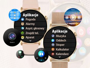 Smartwatch Damski Amoled Rozmowy Menu Polski - Zdrowie Sport Chat GPT Złoty 9