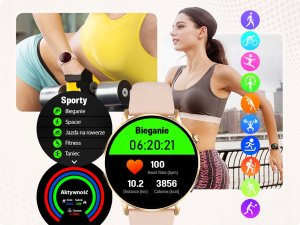 Smartwatch Damski Amoled Rozmowy Menu Polski - Zdrowie Sport Chat GPT Złoty 10