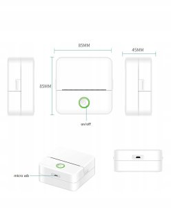 MINI DRUKARKA TERMICZNA DO ZDJĘĆ NOTATEK ETYKIET + 13 ROLEK GRATIS NAKLEJKI 3