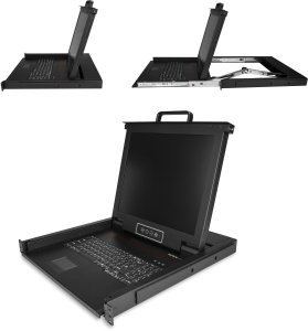 Konsola KVM StarTech StarTech.com Rack KVM Konsole - US Tastatur(QWERTY), Ein Port VGA KVM mit 17" LCD Monitor - 1HE LCD KVM Konsolenschublade mit Kabeln - USB Unterstutzung - 50.000 MTBF (RKCONS1701) - KVM-Konsole mit KVM-Switch - 1 Anschlusse - USB - 43 2