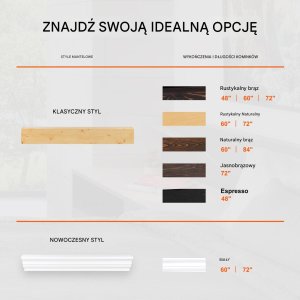 Półka na Kominek 152 cm Drewniana Sosnowa Wisząca do Salonu Rustykalna 2