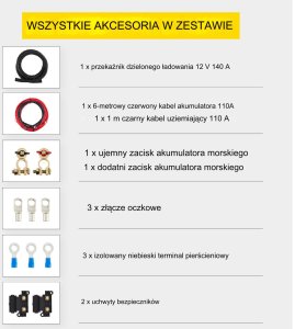 Separator akumulatorów zestaw izolatora baterii 6m 12 V 9