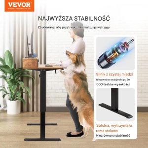 Biurko Vevor Brązowe 120 cm x 60 cm 8