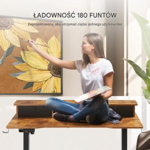 Biurko Vevor Brązowe 120 cm x 60 cm 10