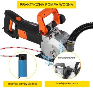 Bruzdownica do betonu dedra frezarka rowków elektryczna 4800 W 133 mm 3