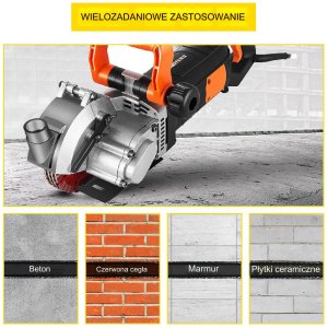 Bruzdownica do betonu dedra frezarka rowków elektryczna 4800 W 133 mm 6