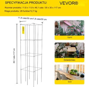 PODPÓRKI TYCZKI DO POMIDORÓW RÓŻ PERGOLA ROŚLIN KWIATY 5 SZT. 12