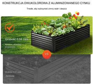 Skrzynia ogrodowa Vevor Grządka ogrodowa duża warzywniak skrzynka z warzywami 240x120cm 3