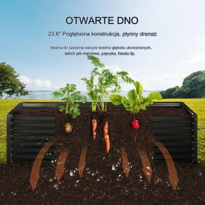 Skrzynia ogrodowa Vevor Grządka ogrodowa duża warzywniak skrzynka z warzywami 240x120cm 4