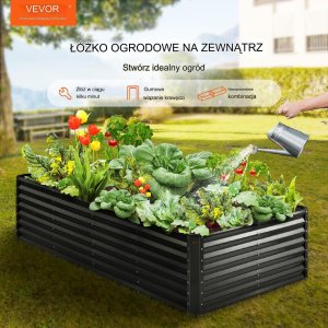Skrzynia ogrodowa Vevor Grządka ogrodowa duża warzywniak skrzynka z warzywami 240x120cm 7