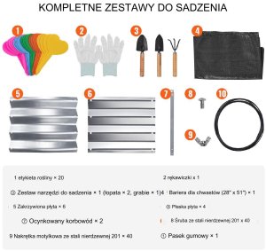 Grządka ogrodowa rabata duża warzywniak skrzynka z warzywami 182, x92,5cm 4