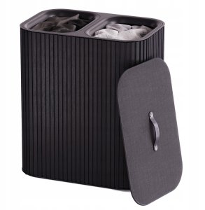 Kosz na pranie Joseph Joseph JJ-Laundry basket 90l bamboo black Tota Twin Luxe 2