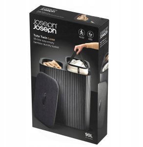 Kosz na pranie Joseph Joseph JJ-Laundry basket 90l bamboo black Tota Twin Luxe 9