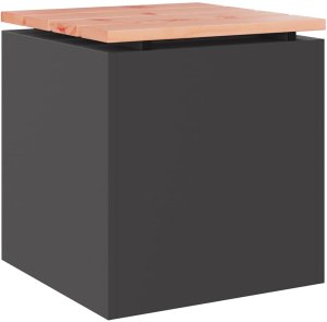 vidaXL Ławka ogrodowa Czarny 40 x 40 x 43 cm Stal 2