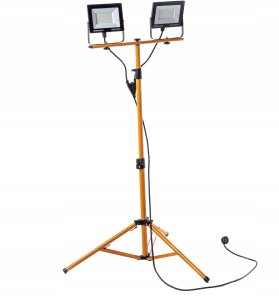 Halogen LED Statyw Budowlany Naświetlacz 2X 60W Przewód 2,4M Riwall RH-01 13