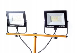 Halogen LED Statyw Budowlany Naświetlacz 2X 60W Przewód 2,4M Riwall RH-01 3