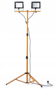 Halogen LED Statyw Budowlany Naświetlacz 2X 60W Przewód 2,4M Riwall RH-01 5