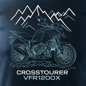 Topslang Koszulka z motocyklem Honda VFR1200X VFR 1200 X Crosstourer męska granatowa REGULAR XL 2