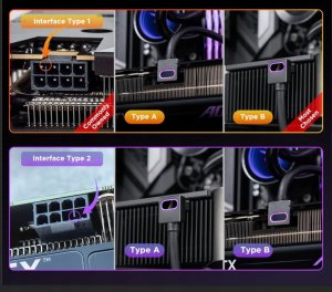 Przewód przedłużacz do karty graficznej 8 Pin TYP B Asiahorse Hydrus ARGB 3