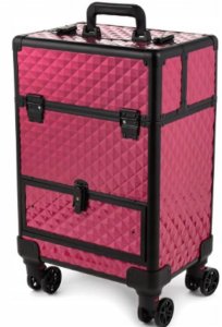 CA19D Kufer na kółkach 3w1 61x36x25       czarno-różowy 2