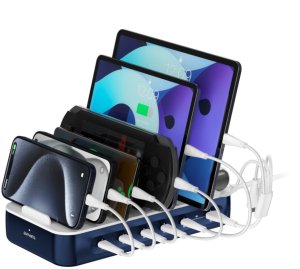 4smarts 541279 ładowarka do urządzeń przenośnych Uniwersalne Granatowy (marynarski), Biały Prąd przemienny Szybkie ładowanie Wewnętrzna 5