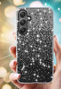 Etui do Samsung 15 5G| silikonowe BROKAT DIAMOND Szkło ochronne na ekran 9H 3