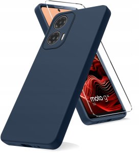 krainaGSM Etui do Motorola Moto G35 5G silikonowe MATOWE + Szkło ochronne 9H 2