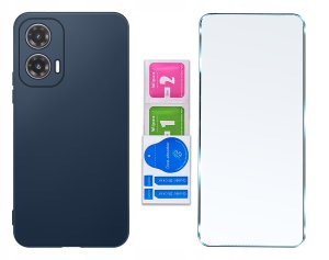 krainaGSM Etui do Motorola Moto G35 5G silikonowe MATOWE + Szkło ochronne 9H 7
