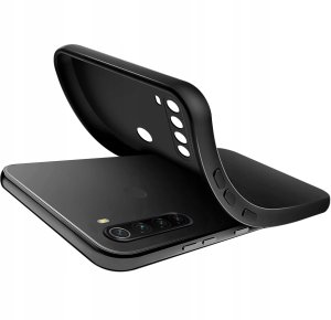 Etui Czarne Matowe Silikon Slim do Xiaomi Redmi Note 8T + SZKŁO 9H 4