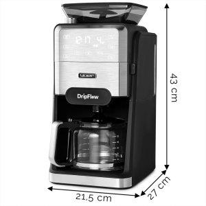 Ekspres przelewowy Yoer PRZELEWOWY Ekspres do kawy z MŁYNKIEM Żarnowym AUTOMATYCZNY +DZBANEK 12 kaw - DripFlow CMG03BK 16