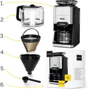 Ekspres przelewowy Yoer PRZELEWOWY Ekspres do kawy z MŁYNKIEM Żarnowym AUTOMATYCZNY +DZBANEK 12 kaw - DripFlow CMG03BK 17