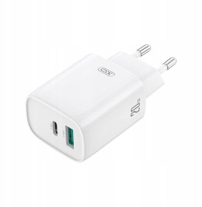 XO wall charger CE29 PD 20W 1x USB-C 1x USB white + cable USB-C - USB-C 5