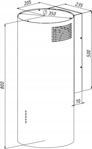 Okap AKPO WK-4 BALMERA WL SLIM ZŁOTY T450 M3 5