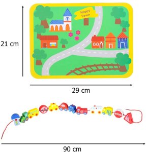 Klocki drewniane do nawlekania tablica plansza samochody pojazdy Kik Sp. z o. o. Sp. k. 13