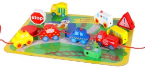 Klocki drewniane do nawlekania tablica plansza samochody pojazdy Kik Sp. z o. o. Sp. k. 3