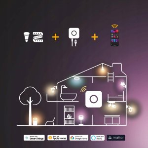 Philips Hue Essential Starter Kit A60 + Hue Bridge Full Color E27 3 gab. balta Inteligentna żarówka 929004235411 (8721103103673) 11