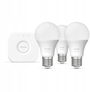 Philips Hue Essential Starter Kit A60 + Hue Bridge Full Color E27 3 gab. balta Inteligentna żarówka 929004235411 (8721103103673) 3