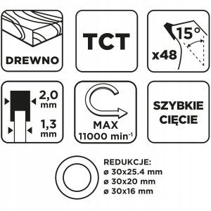 Graphite Wood cutting disc GRAPHITE, 160 x 2.0 x 30 mm, 48 teeth, TCT 4