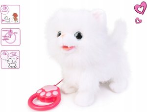 Maskotka interaktywna Kot chodzšcy na smyczy biały 3