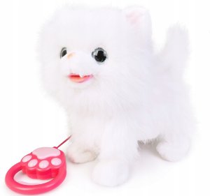 Maskotka interaktywna Kot chodzšcy na smyczy biały 5