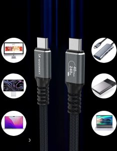 Kabel USB Wozinsky USB-C - USB-C 2 m Czarny (5907769376726) 5