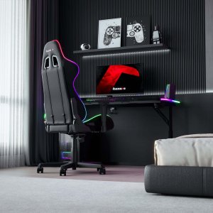 Biurko Huzaro Hero 3.6 RGB Black Czarne 140 cmx60 cm 24