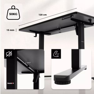 Biurko Huzaro Hero 8.1 Black Czarne 120 cm x 60 cm 12