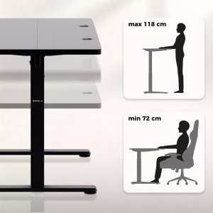Biurko Huzaro Hero 8.1 Black Czarne 120 cm x 60 cm 15