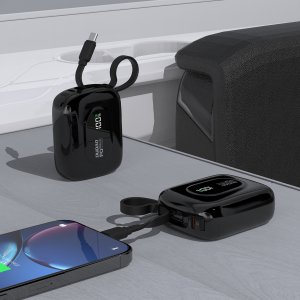 Powerbank Dudao K32 10000 mAh z wbudowanym kablem USB-C/Lightning - czarny 4