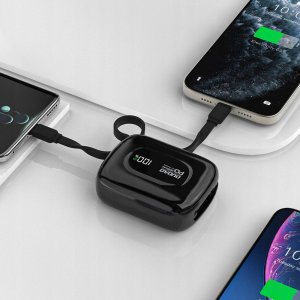 Powerbank Dudao K32 10000 mAh z wbudowanym kablem USB-C/Lightning - czarny 5